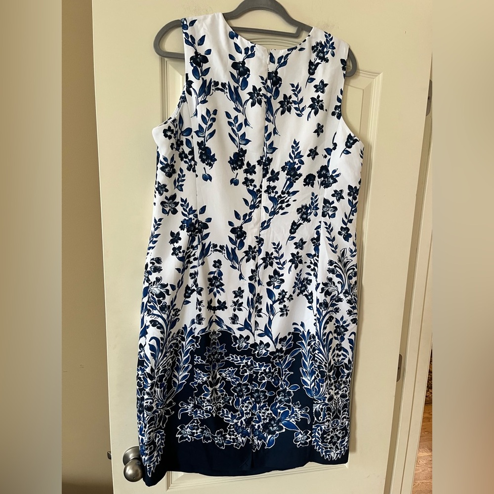 Jessica London Floral Sleeveless Dress - White and Blue Women’s Size 16W - Picture 10 of 16